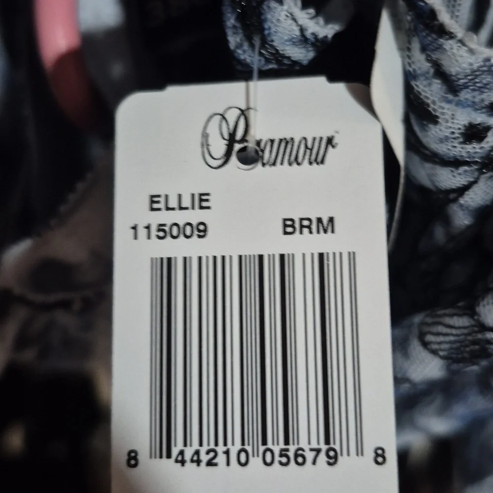 40DDD Paramour 115009 Ellie Demi Unlined Lace Underwire Bra‎ Blue Blossoms NWT